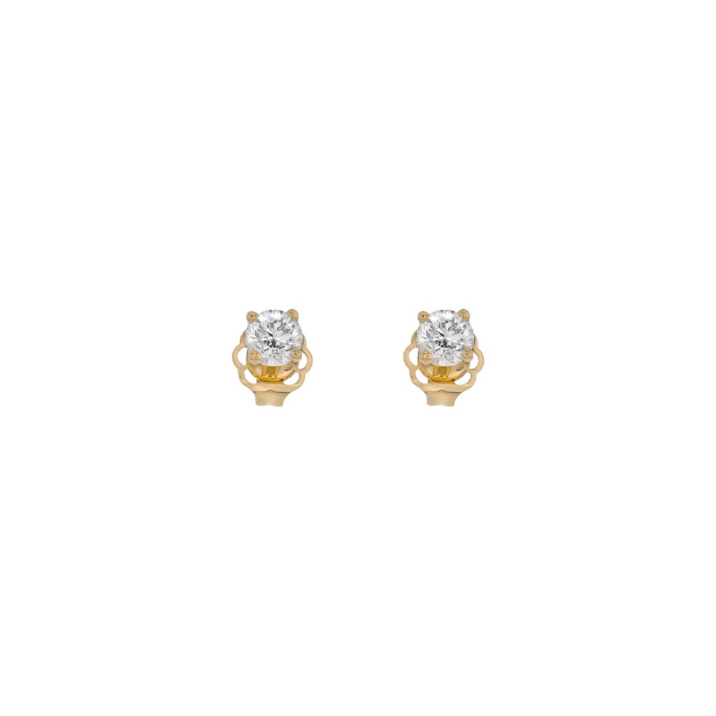 18K Single Diamond claw set Studs=.84ct GSI2