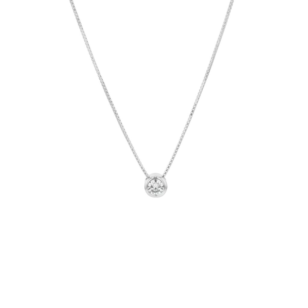 18K Diamond Slider .25ct on 42cm fine box chain