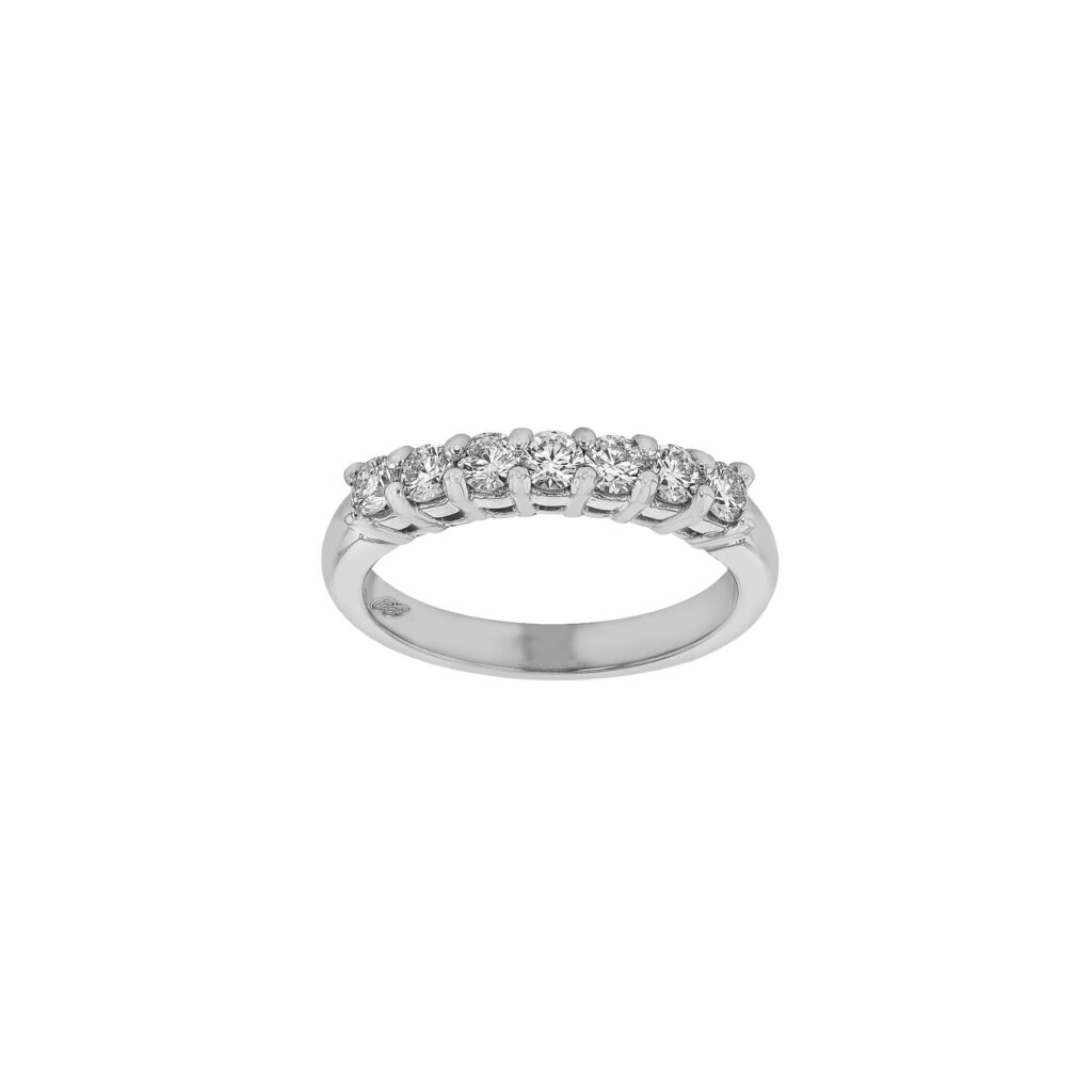18K 2Tone 10Diamond Claw set Band=.90ct FSI2