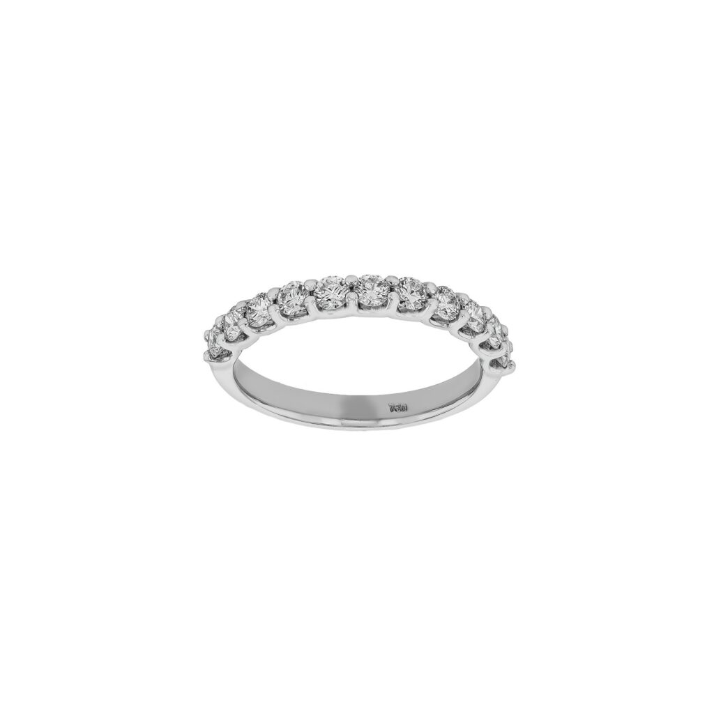 18K 2Tone U setting 11Diamond Band=.62