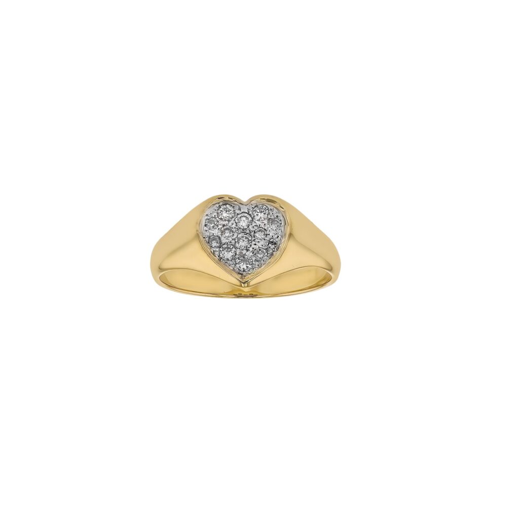 18K 13Diamond Heart Ring,