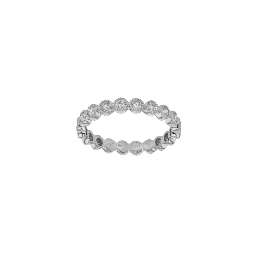 18K Bubble Diamond Ring with 10 Diamonds=.41ct