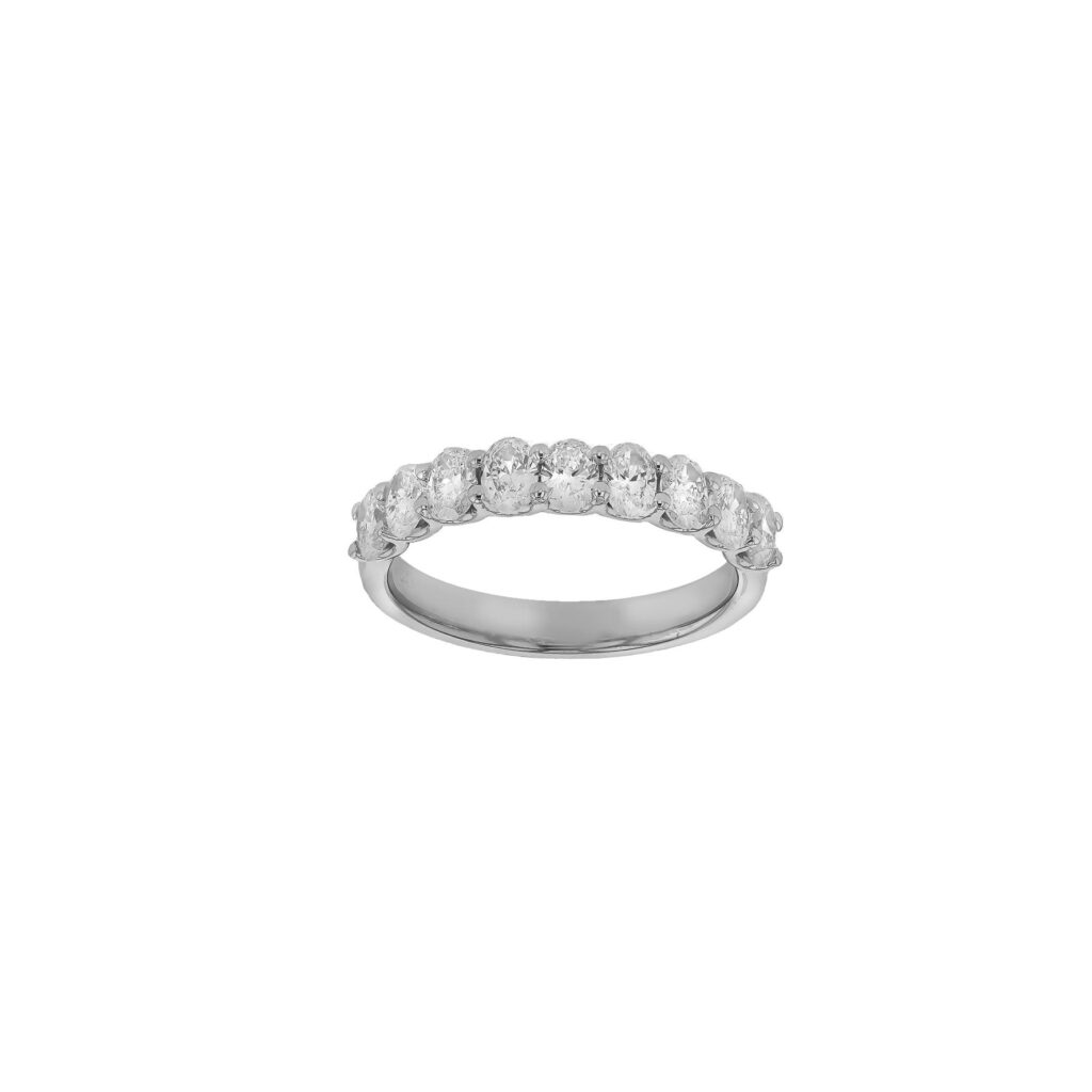 18K 9 Oval Diamond Band=1.29ct