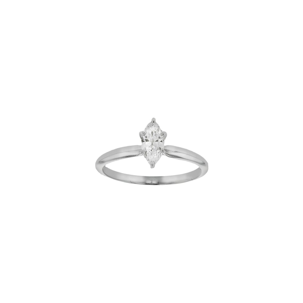 18K .50ct Marquise Diamond Solitaire Ring DSI1