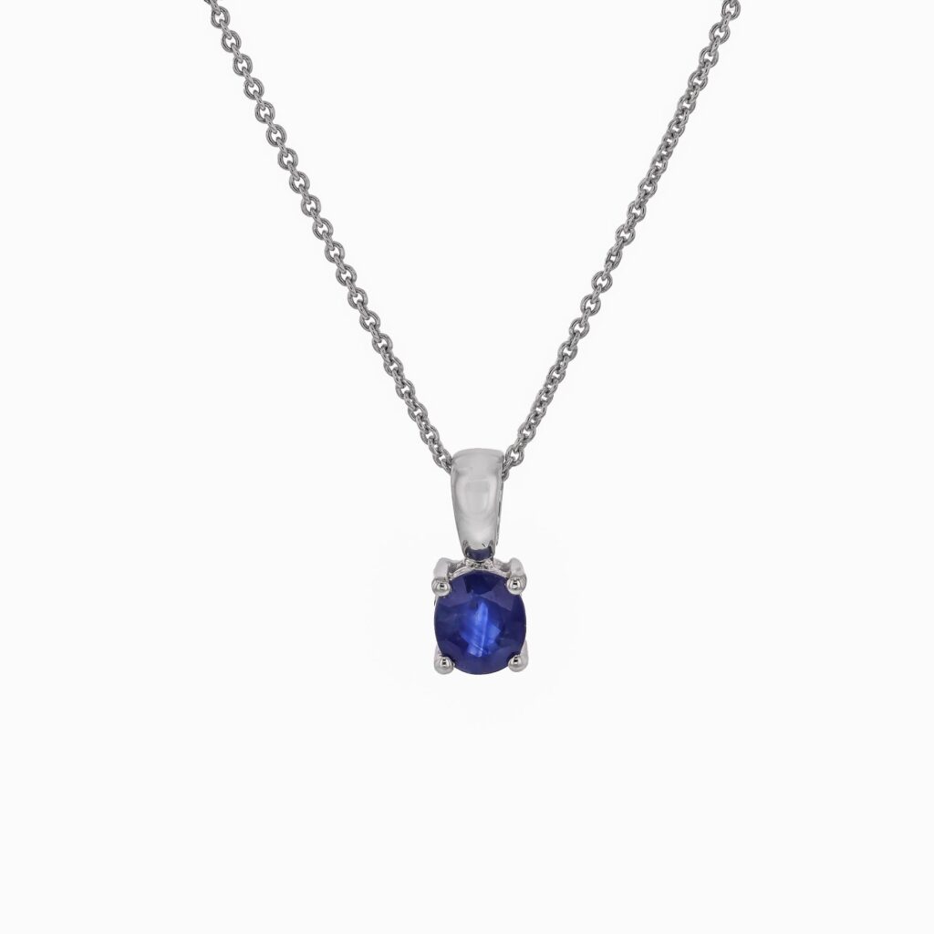 18K Oval Sapphire Pendant =.75ct
