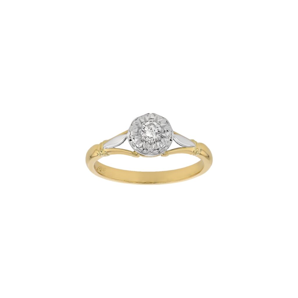18K 2Tone .10ct Diamond Ring