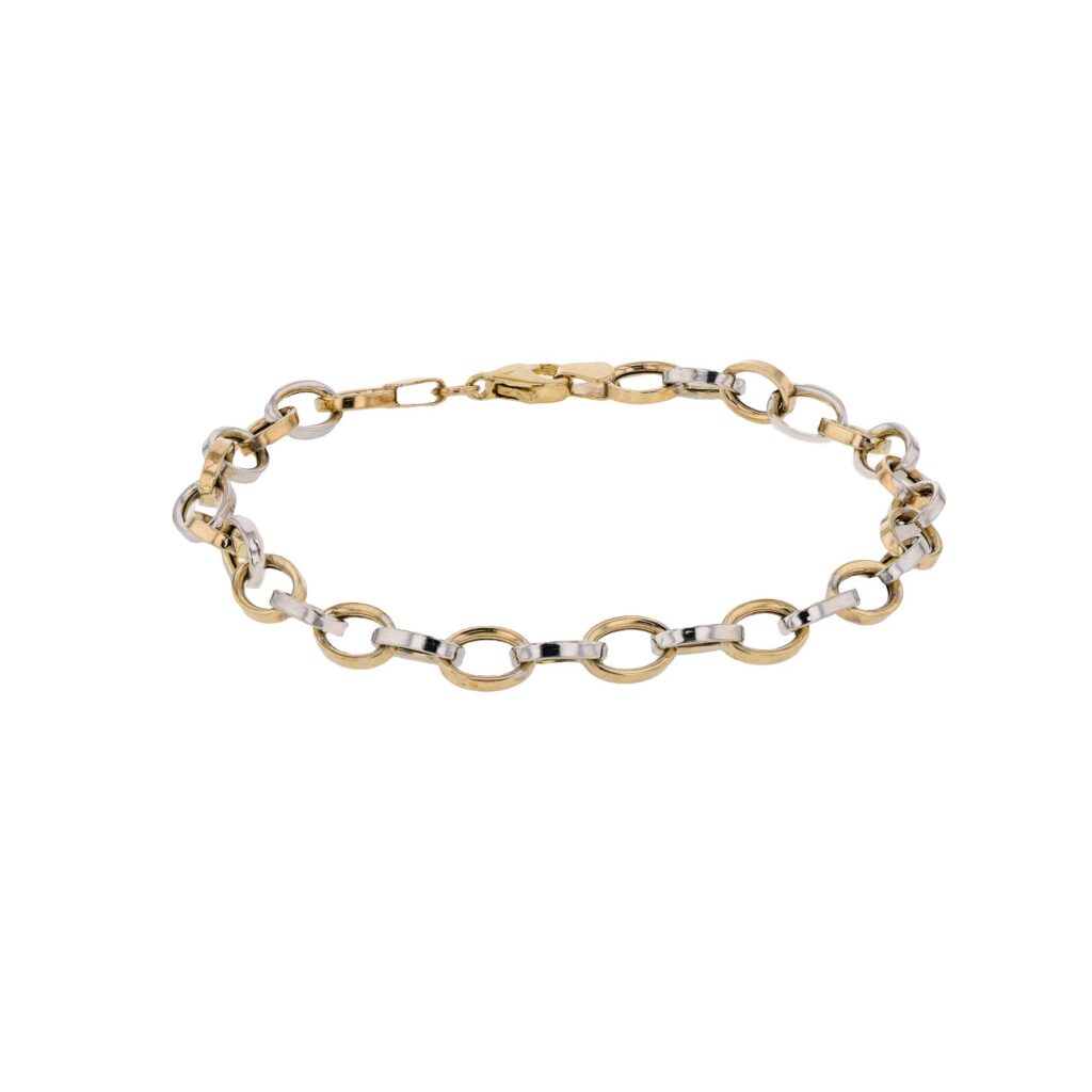 9K 2 tone Oval links Bracelet