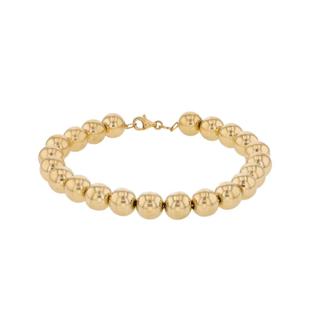 9K 8mm Ball Bracelet on chain