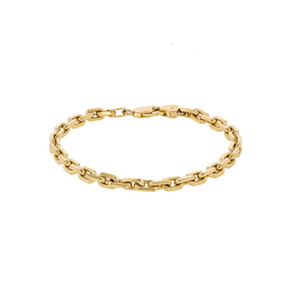 9K Solid Square Oblong links Bracelet