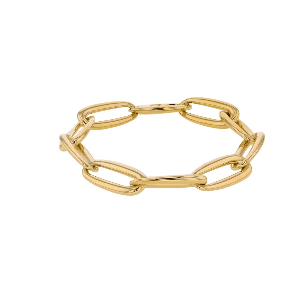 9K 11x25mm Oblong shaped links Bracelet 20cm