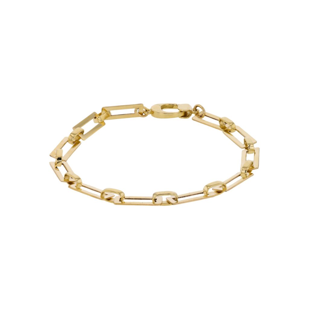 9K Rectangle/Oval Links Bracelet