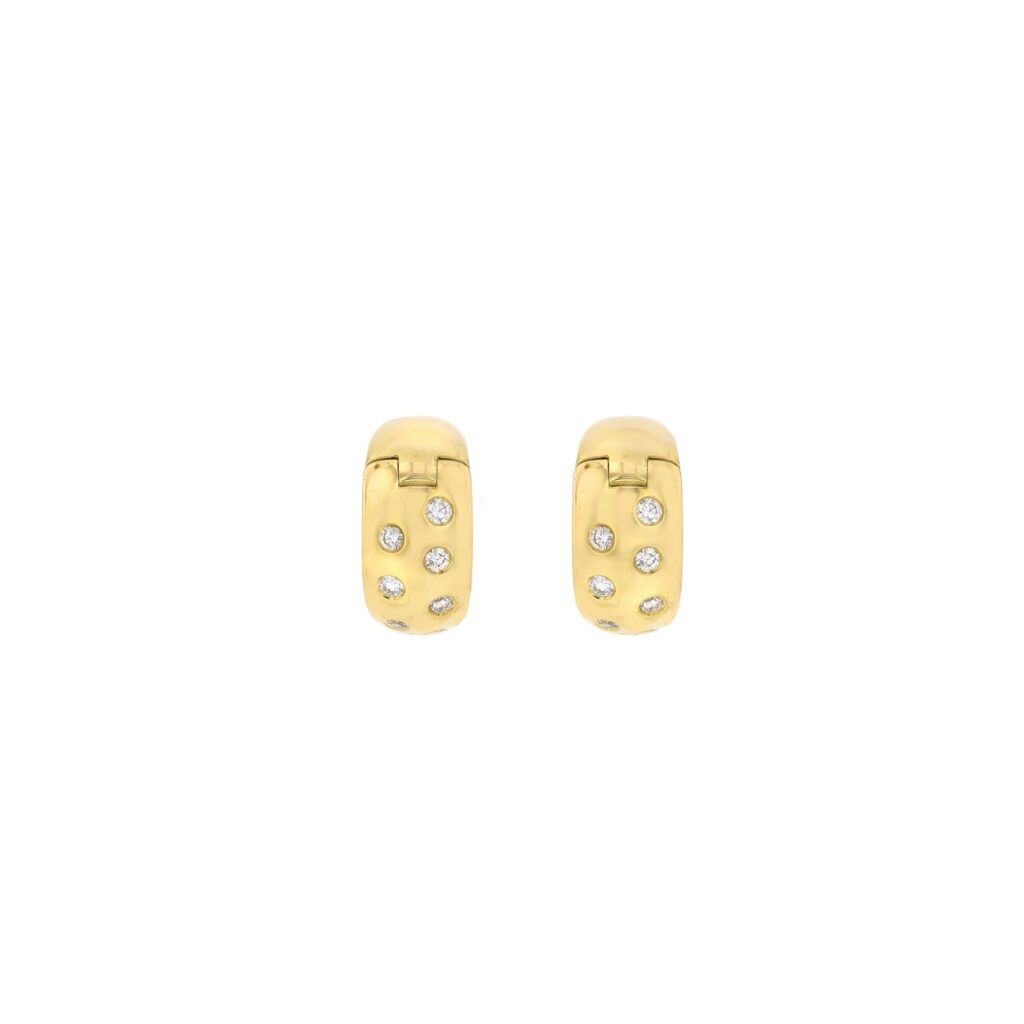 18K Tapered Huggies with 22Diamonds=.35ct