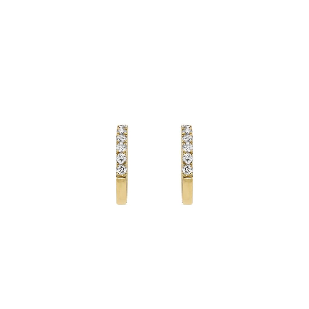 18K Diamond Huggies 14D=.30ct