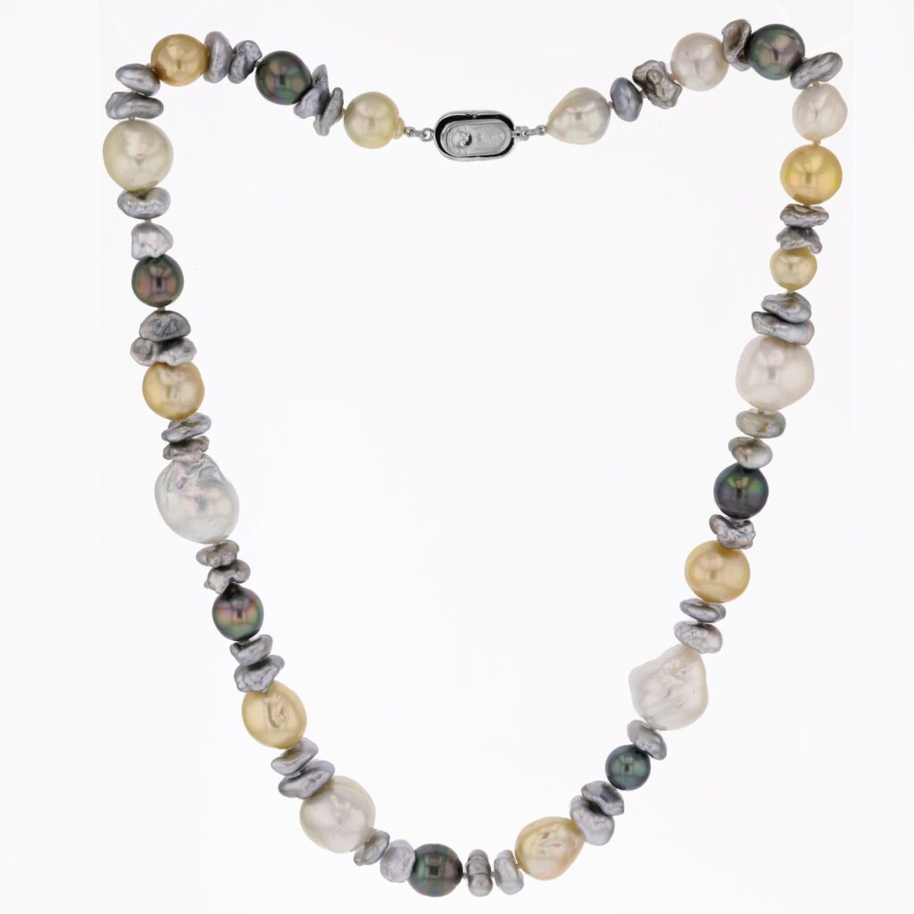 9K 8-17mm South Sea, Tahitian, Keshi Pearl Strand 45cm long