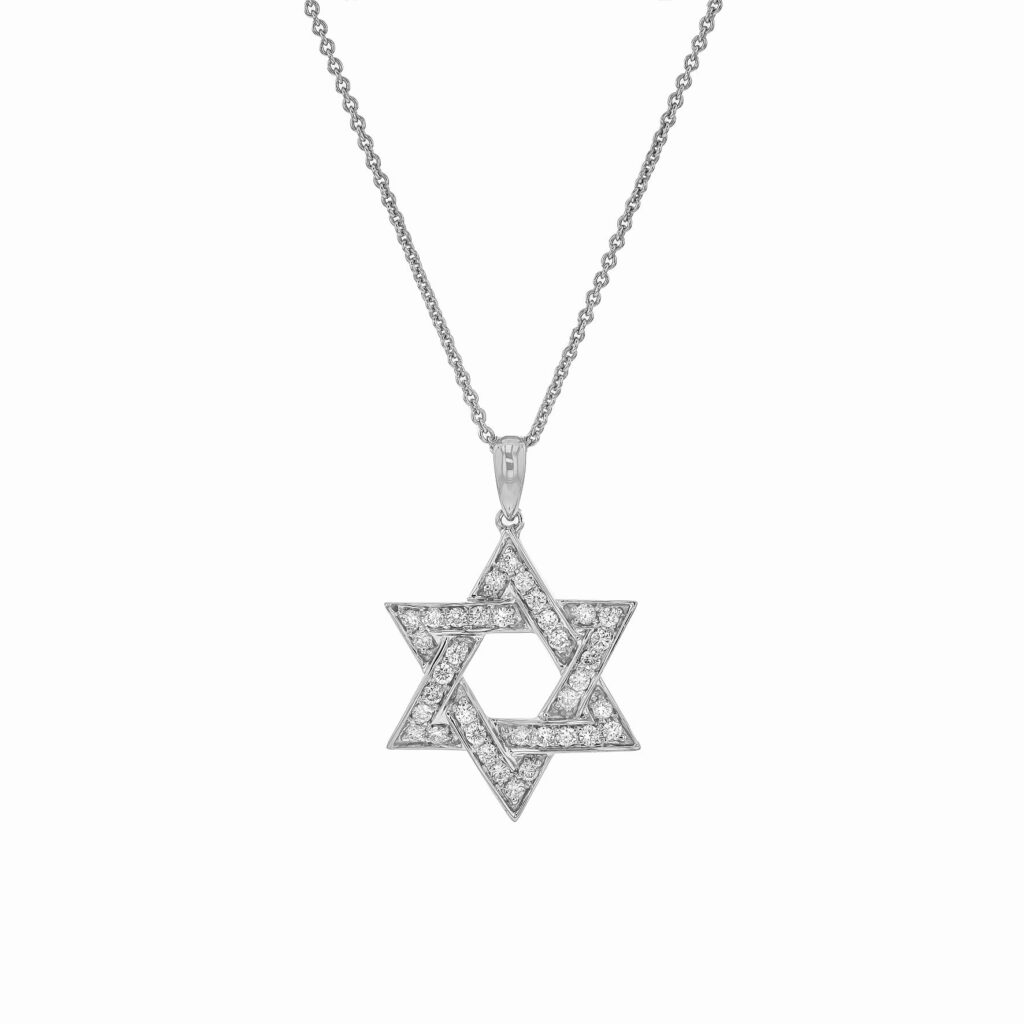 18W Star of David Pendant with 36Diamonds=.43ct
